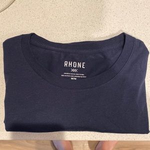 Rhone Mens Medium Element Crew Neck Shirt Tee Silvertech Pima Cotton Blue